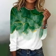 thumbnail image 2 of IROINNID Savings Polyester Long Sleeve T Shirt for Women Leisure Sexy Round Neck Striped Top Blouse,Green, 2 of 4