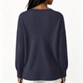 thumbnail image 4 of Edvintorg Fall Sweaters for Women V Neck Long Sleeve Casual Pullover Knit Sweater Winter Women Clothing Navy XXL, 4 of 6