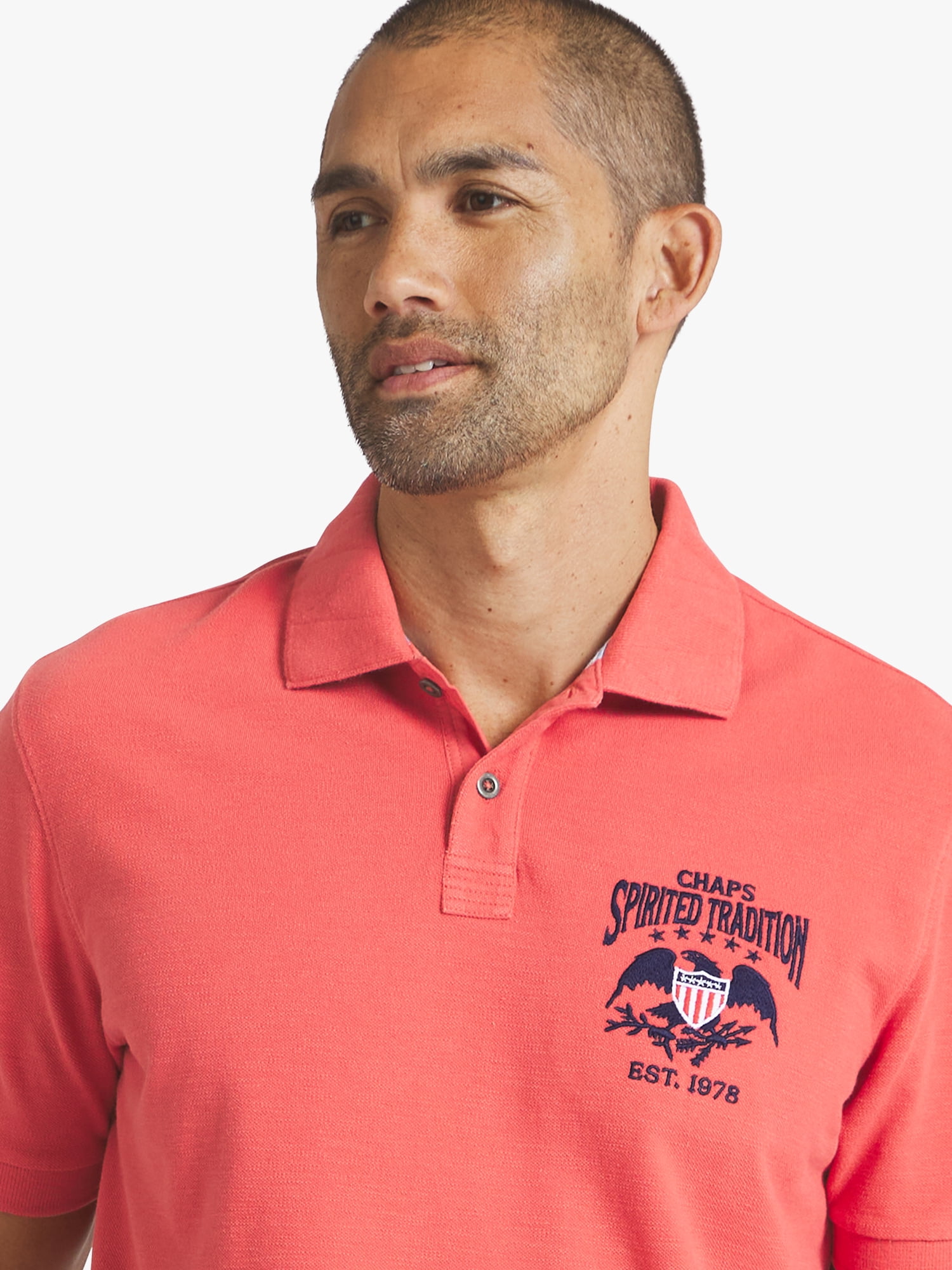Chaps Men's Short Sleeve Eagle Slub Polo, Sizes S-2XL