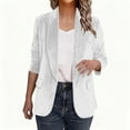 thumbnail image 4 of Hueook Suede Jacket Women Solid Color Casual Fashion Long-sleeved Cardigan Jacket Coat Top White M, 4 of 8