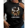 thumbnail image 1 of Camiseta Básica para Mujer Verano TranspirableCartoon & Letter Print Comfy T-Shirt, Round Neck Short Sleeve Sports Tee, Women's ActivewearFather's Day, Mother's Day, New Year, Spring Festival, Valen, 1 of 7