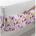 thumbnail image 2 of Tropical Bed Skirt, Palm Leaves with Hibiscus Flowers Exotic Flora and Fauna Hawaii Sketch Design, Elastic Bedskirt Dust Ruffle Wrap Around for Bedding Decor, 4 Sizes, Multicolor, by Ambesonne, 2 of 2