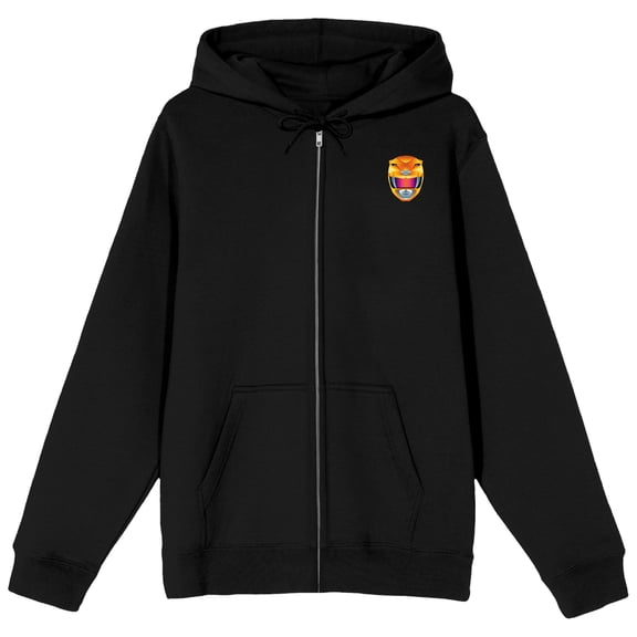 Power Rangers Trini Wielding Daggers Adult Black Long Sleeve Zip-Up Hoodie-Medium