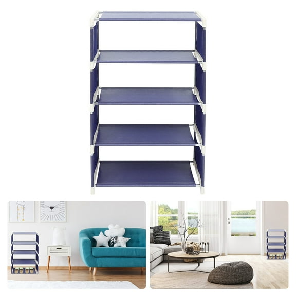 MLINS  Five-layer Shoes Rack Shelf Large Storage Organizer Work Blue