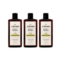 3 Pack - Cremo Body Wash for Men, Sage & Citrus – Bright Mandarin, Dry Herbs & White Cedar, 16 Fl Oz