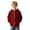 Brick Red, variant on Waffle Knit Hoodies for Kids Zip Up Hooded Jackets with Pockets (Dark Gray)