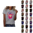 thumbnail image 1 of T-shirts de la Saint-Valentin pour Femmes 2026 à Manches Courtes Col Rond avec Cœur Graphique, 1 of 4