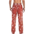 thumbnail image 2 of GZHJMY Snowflakes in Red Men's Pajama Pants, Loose Lightweight PJs Lounge Sleep Bottoms with Pockets Drawstring, Pajama Bottoms for Home and Rest, Large, 2 of 7