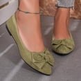 thumbnail image 4 of Women's Ballet Flats Shoes Bowknot Round Head Fashionable Casual Versatile Large Size Wedge Heel Shallow Mouth Shoes Party And Date, 4 of 5
