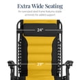 thumbnail image 3 of Best Choice Products Oversized Padded Zero Gravity Chair, Folding Outdoor Patio Recliner w/ Side Tray - Black/Yellow, 3 of 7