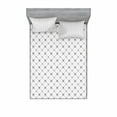 thumbnail image 1 of Geometric Bedding Set with Sheet & Covers, Repeating Dotted Rhombuses and Flowers Modern Art Texture Pattern Print, Printed Bedroom Decor 2 Shams, 4 Sizes, Grey and White, by Ambesonne, 1 of 3