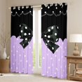 thumbnail image 2 of Homewish Boys Girls Kawaii Bow Knot Black Out Curtains,Polka Dots Curtains Pack of 2 (42x63 Each),Black Purple Bedroom Curtains,Breathable Home Decor, 2 of 6