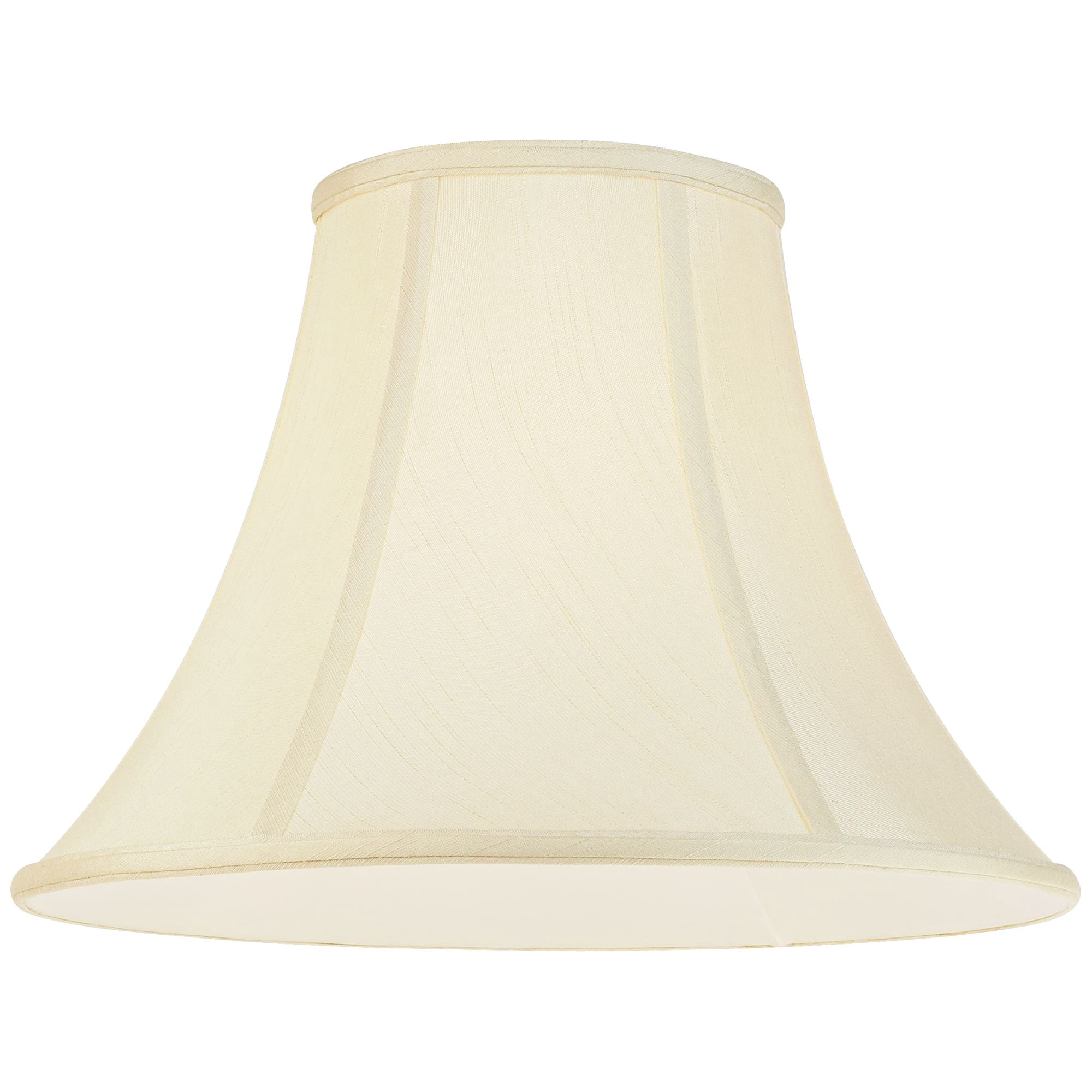 Imperial Shade Creme Medium Bell Lamp Shade 7" Top x 16" Bottom x 12" Slant x 11.5" High (Spider) Replacement with Harp and Finial