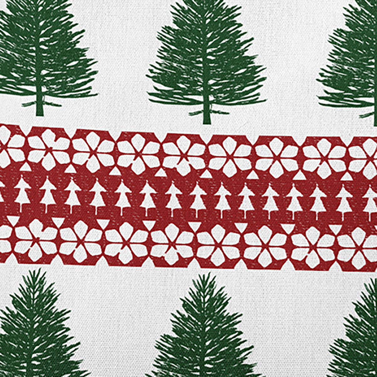 20" x 20" Simply Daisy Winter Lace Forest Polyester Indoor/Outdoor Pillow, Cardinal Red Qty 1