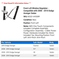 thumbnail image 2 of Front Left Window Regulator - Compatible with 2008 - 2010 Dodge Avenger Sedan 2009, 2 of 2