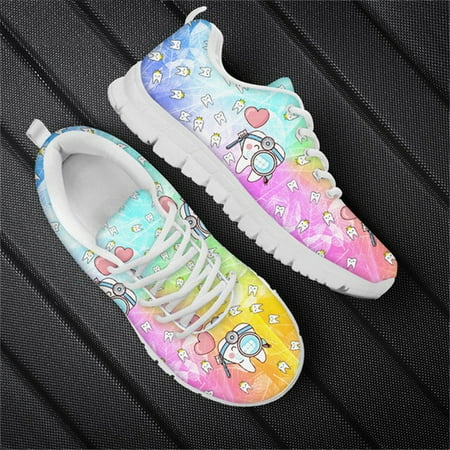 

Cartoon Nurse Pattern Sport Jogging Running Shoes For Women Flat Casual Shoes Lace Up Air Mesh Ladies Sneakers Zapatillas Mujer