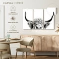 thumbnail image 4 of Elephant Stock Peeking Cow Bw Wall Art - Horizontal Multi Panel Canvas - Living Room Wall Decor - Animal Multi Panel - White And Gray Decor By Sisi And Seb - 45" x 28", 4 of 4