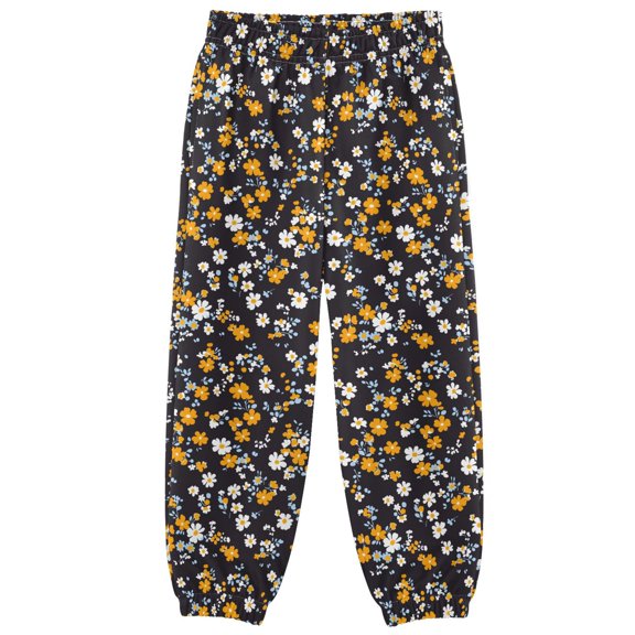 Yellow Floral Boys Pants Kids Casual Sweatpants Joggers Toddler Sports Pants 3-10 Years