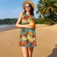 thumbnail image 3 of Balery Colorful Hawaii Palms Vestidos de verano para mujer con estampado: vestido holgado sin mangas, vestido playero informal y cómodo para días calurosos., 3 of 7