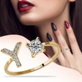 thumbnail image 2 of Dsscvnef Fashionable and Opening 26 Letters with Diamond Ring Ladies Jewelry, 2 of 4