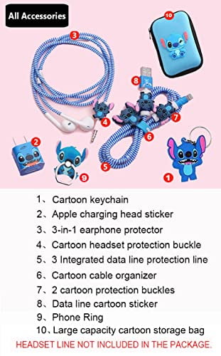 Basic Styles, Green Mike DIY Protector Big Eye Data Cable USB Charger Line Earphone Wire Saver Organizer Compatible with iPhone 5S SE 6 6S 7 8 Plus X XS XR Max iPad iPod iWatch ZOEAST TM 