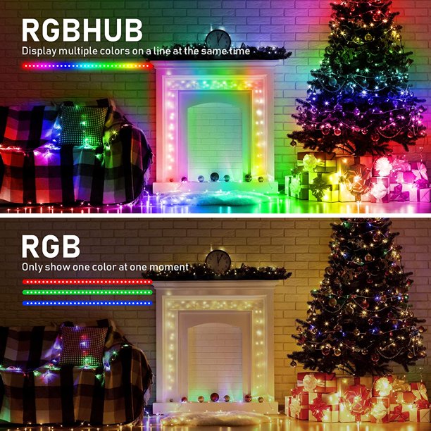 Smart Fairy Lights WiFi-33Ft Christmas String Lights Work with Alexa Google  Home Voice App Control 20 Modes RGB Color Changing Led Twinkle Light for