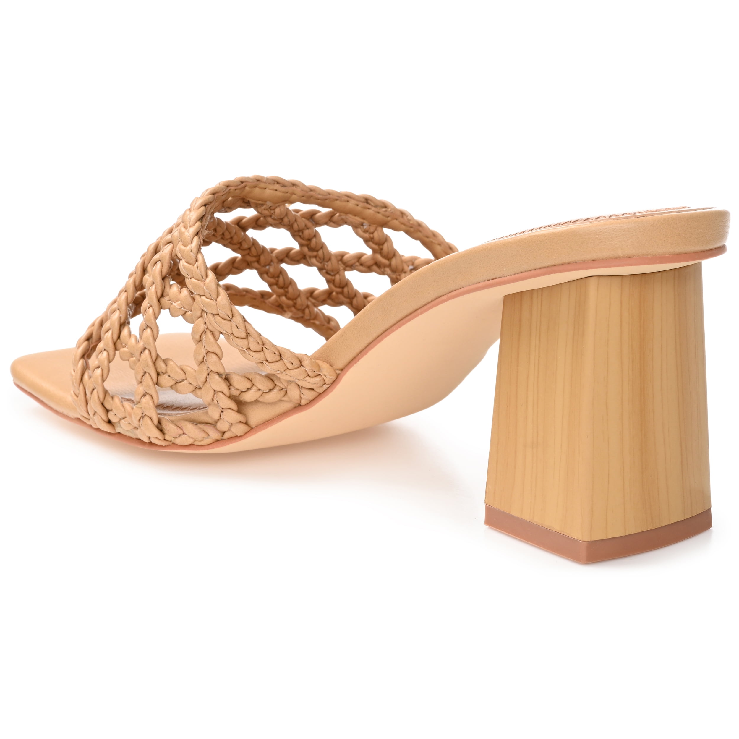Journee Womens Evvie Open Square Toe Block Heel Sandals