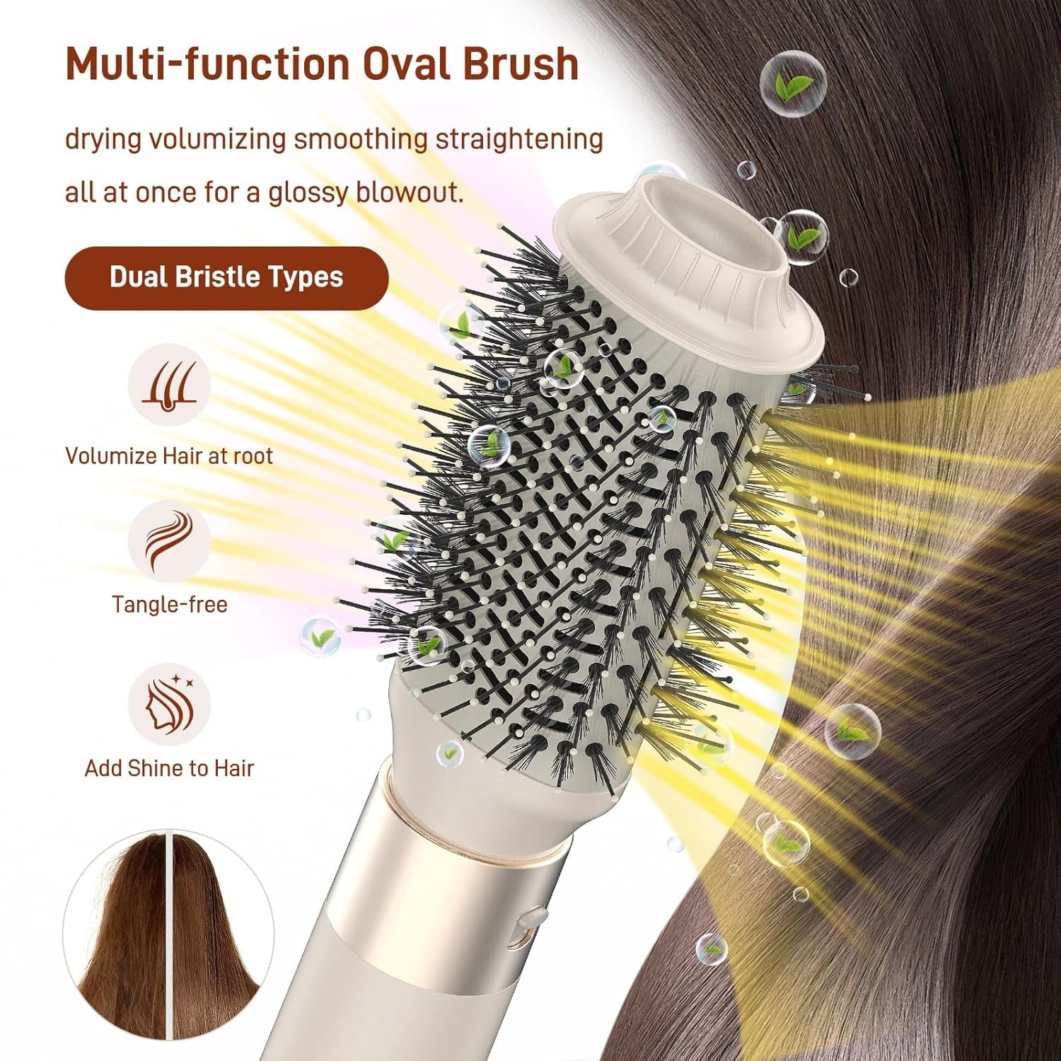 RACCOMB 5-in-1 Hot Air Styler, Hair Dryer & Styler with Negative Ion Technology, Frizz-Free Hair Styler Tool for Curling, Volumizing, Smoothing, No Heat Damage