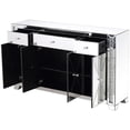 thumbnail image 4 of Pemberly Row Modern 4 Door 60" Clear Crystal Mirrored Sideboard, 4 of 10