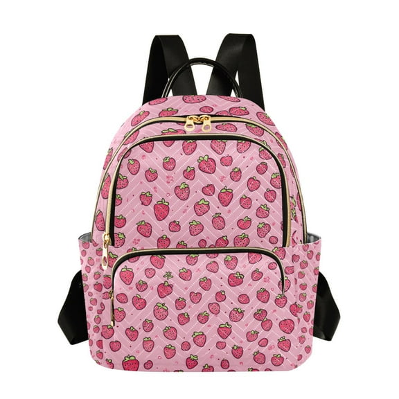 FORMRS Mini Backpack Purse for Women Travel Daypack Casual Shoulder Bag, Strawberry Bliss