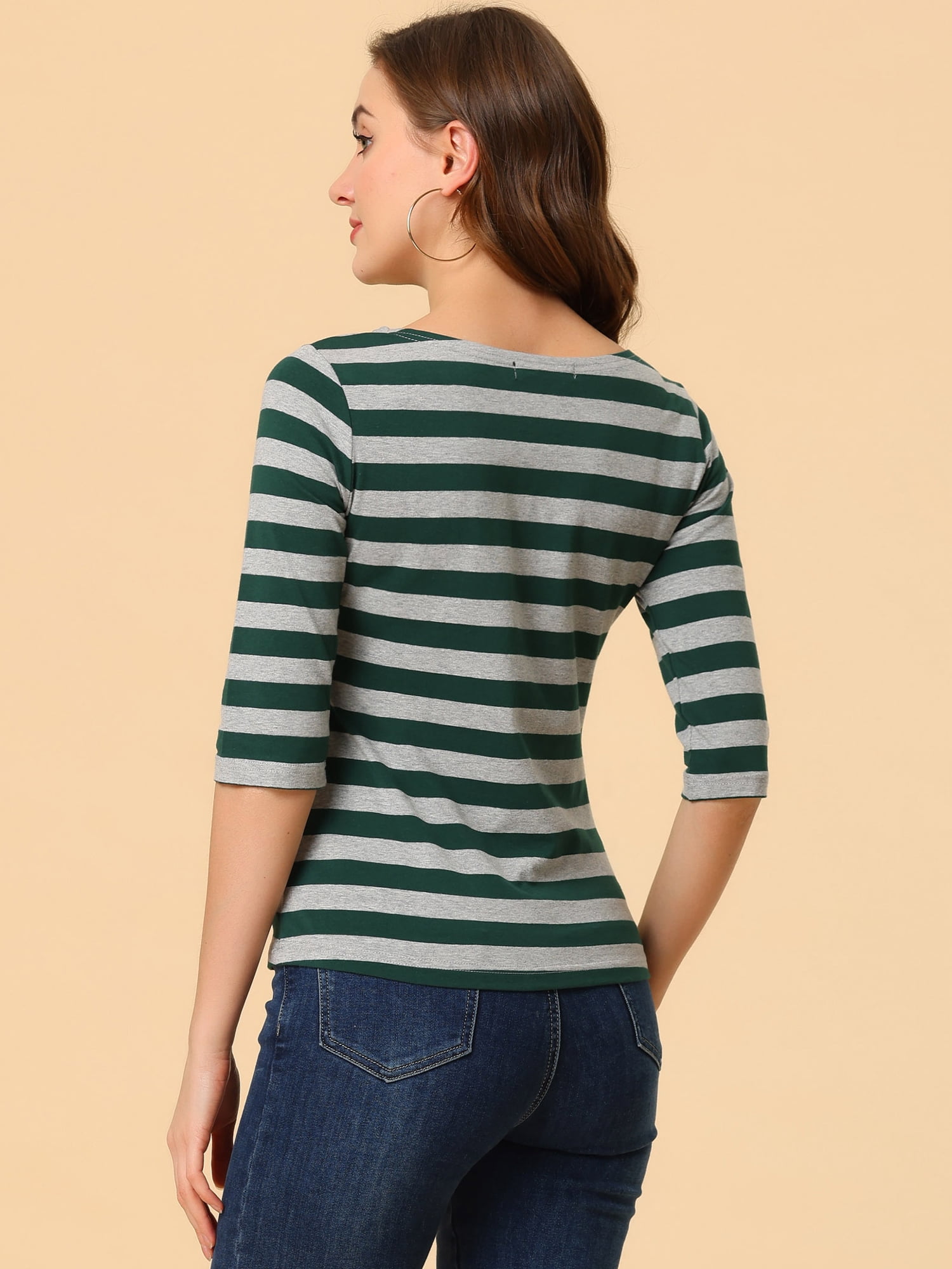 DARING DIVA Women's Halloween Costume Boat Neck Top T-Shirts M Green Gray