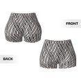 thumbnail image 3 of Sikiie Black White Stripes Print Workout Shorts Women Scrunch Butt Gym Shorts Seamless High Waist Tummy Control Yoga Biker Athletic Shorts, 3 of 5