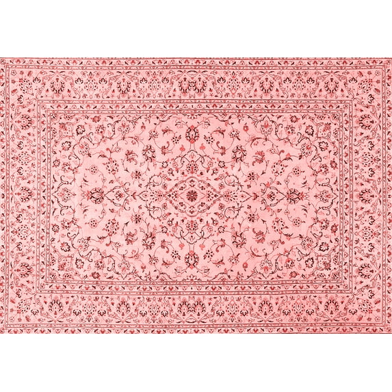 Ahgly Company Indoor Rectangle Medallion Red Traditional Area Rugs, 7' x 9'