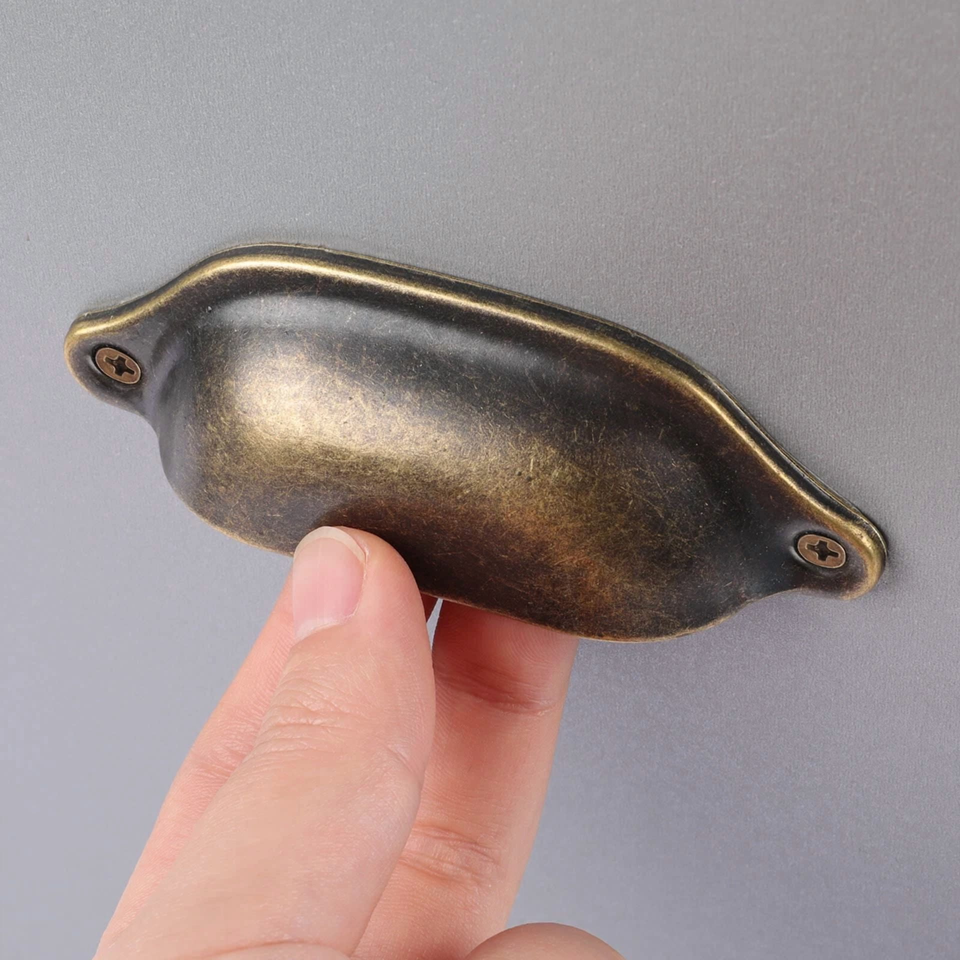 Antique Seashell-Shaped Bronze Metal Drawer Pulls Handles For Kitchen Cabinets