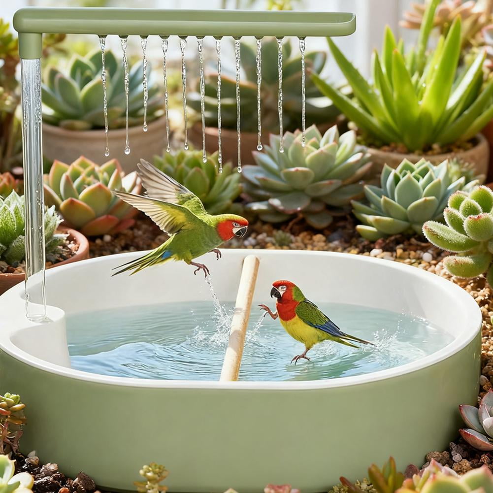 SharkTRUE Automatic Bird Bath with USBPowered Water Circulation, ChewResistant ABS Plastic Birdbath for Outdoor Garden, Hygienic & EasyClean Design with AntiSpill Rim