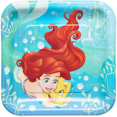 The Little  Mermaid  9 Square Plate 8 Count Party  