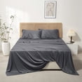 thumbnail image 5 of 4 Piece King Sheet Set - Comfy Breathable & Cooling Sheets for Women & Men - Deep Pockets, Easy Fit, Soft & Wrinkle Free Sheets - Grey, 5 of 9