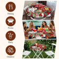 thumbnail image 7 of Red Snowman Christmas Round Tablecloth, Fitted Table Cover with Elastic for 36"-44" Round Tables, Xmas Snowflake Botanical Table Cloth Outdoor Indoor Dinning Party Waterproof Tablecloths, 7 of 7