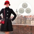 thumbnail image 1 of BESTYASH 3 Pcs Boutons de Manteau Classiques pour Vêtements Femmes Alliage Argenté Rond, 1 of 6