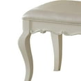 thumbnail image 5 of Traditional Style Wood and Leatherette Vanity Stool with Padded Seat White - Saltoro Sherpi, 5 of 6