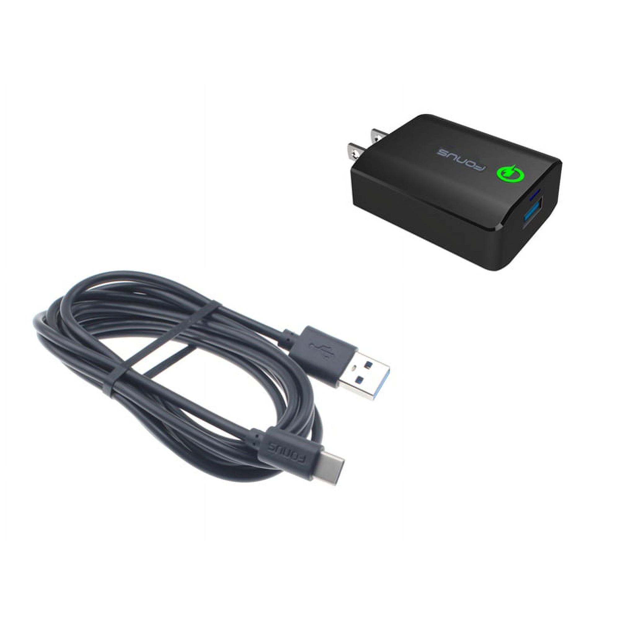 6ft USB Cable 18W Fast Home Charger Type-C Quick Charge Travel V2R for Samsung Galaxy Tab S3 9.7 S6 10.5 S5e 10.5 S4 10.5 A 10.1 (2019) S9 Plus, S8 Plus, active S10e S10 Plus 5G Note 9 8 10