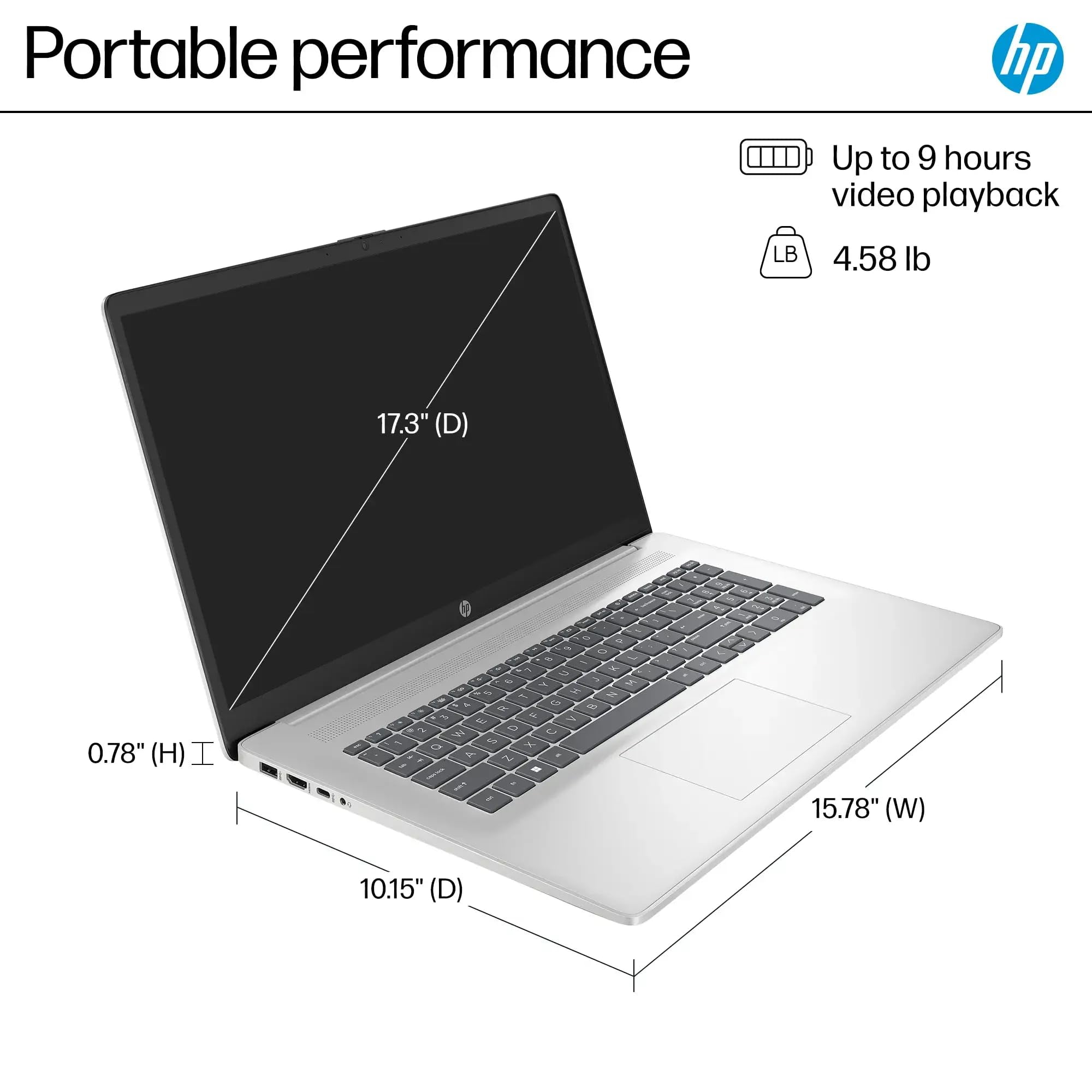 HP 2025 Business 17 inch FHD Laptop, AMD Ryzen 5 7430U
