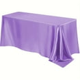 thumbnail image 2 of DAMAI Rectangle Purple Satin Tablecloth,102 x 58 Inch Overlay Satin Table Cover Rectangle Bright Silk Tablecloth Smooth Fabric Table Decoration,Bright Smooth Silk Table Cover for Wedding Party Events, 2 of 6
