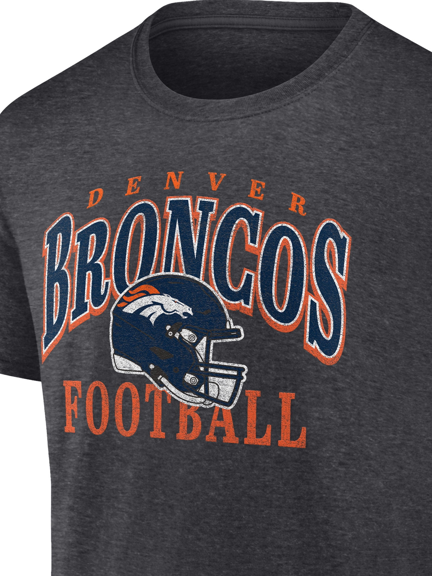 NFL Denver Broncos Men's Cotton Charcoal Heather Short Sleeve T-Shirt