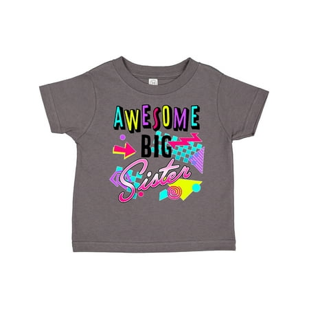 

Inktastic Awesome Big Sister- 80s Retro Style Gift Toddler Toddler Girl T-Shirt