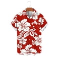 thumbnail image 6 of Amzcrzy Hawaiian Shirt for Men Fashion Casual Short Sleeve Button Down Shirts Casual Tops Tropical Print Breathable Beach Vacation Summer Blouse with Pockets 2XL, 6 of 7