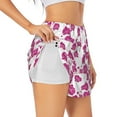thumbnail image 3 of Lsque Orchids Flowers Printed Women's Running Shorts with Liner Pockets,Elastic Quick Dry Workout Athletic Gym Yoga Shorts,Womens High Waist Shorts-Large, 3 of 9