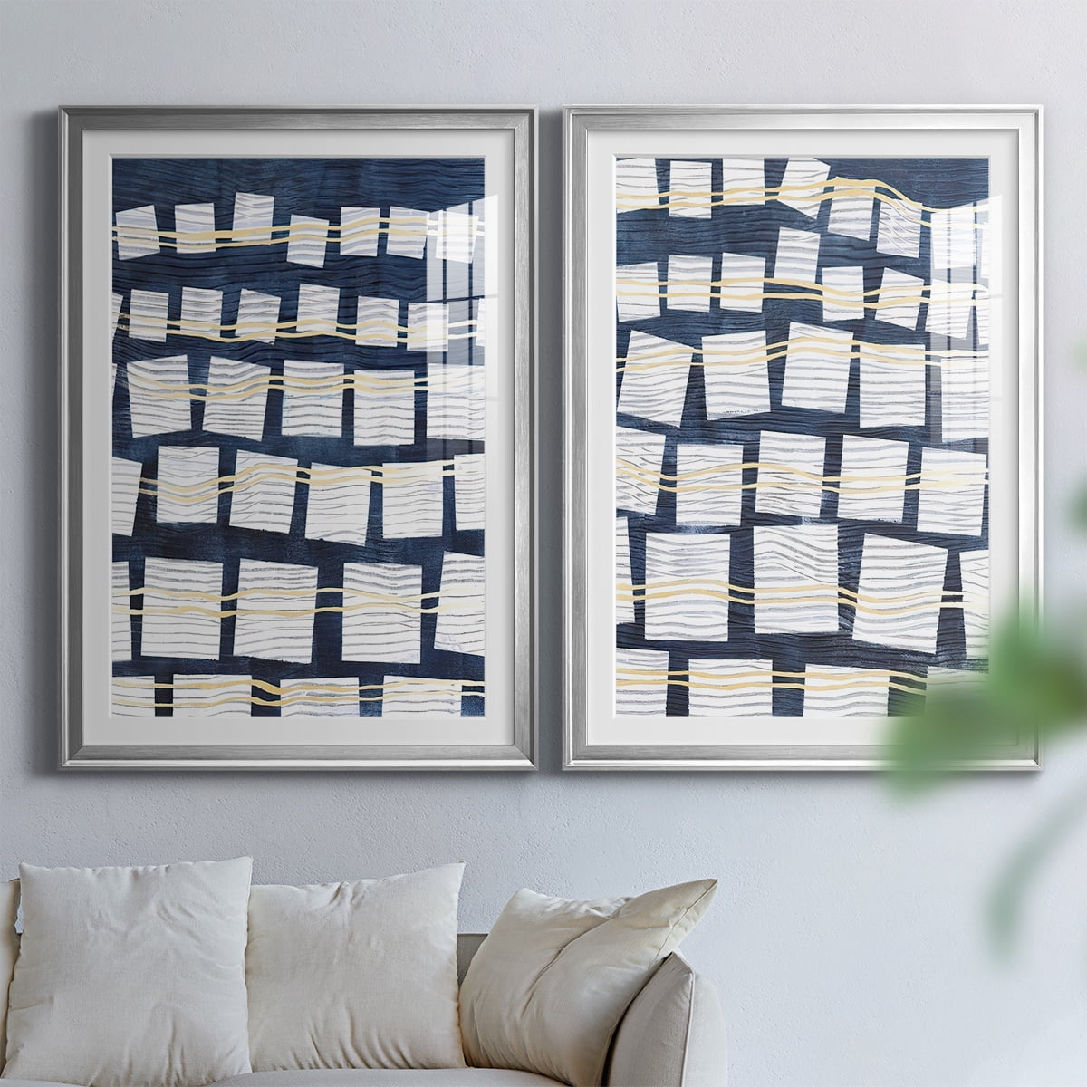 Wexford Home Networks III Premium Framed Print, 26.5" x 36.5" - Ready to Hang, Silver (Set of 2)