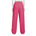 thumbnail image 6 of WCMZJ Wide Leg Sweatpants Women Elastic High Waisted Lounge Travel Casual Sweat Pants with Pockets Rose red 2XL, 6 of 8