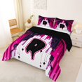 thumbnail image 3 of Homewish Letter D Queen Comforter Set, Princess Bow Tie Comforter Sets Queen for Girls, Black Reversible, 3pcs 1 Comforter and 2 Pillowcases, 3 of 6